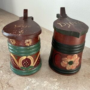 Vintage Wooden Decorative Swedish Containers